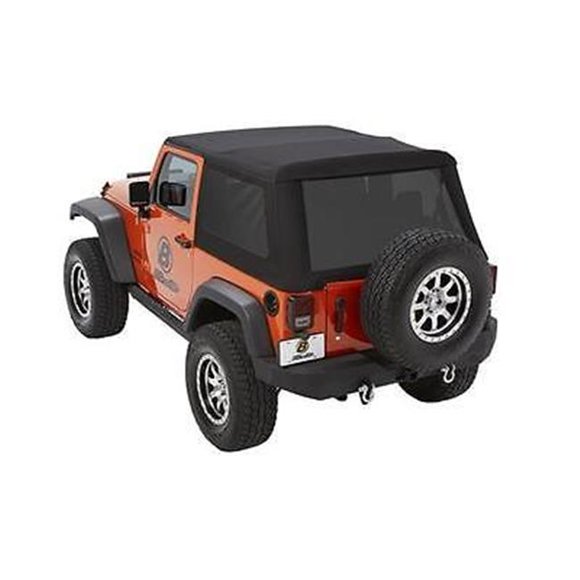Bestop D34-5492217 2007-2017 Wrangler 2-Door Twill Trektop NX Glide Convertible Soft Top - Black