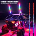 thumbnail image 4 of Whip Lights, Lumière Whip LED RVB avec Application et Télécommande, 300 Motifs 366 Modes 32 Niveaux de Luminosité 10 Vitesses, Antenne à Spirale Éclairée Whip pour UTV ATV Camion Tout-Terrain, 4 of 7