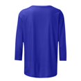 thumbnail image 4 of Birdeem T-Shirt Mode Femme Uni Mi-Longueur Manches 3/4 Blouse Col Rond Hauts Décontractés, 4 of 12