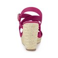 thumbnail image 3 of BLISSFUL STEP Sandales Compensées Espadrilles pour Femmes à Bride Cheville Croisée Rose Vif 8,5, 3 of 6
