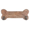 thumbnail image 1 of Wooden Bone Shape With 2 Brass Hooks Natural, 1 of 4