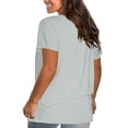 thumbnail image 2 of WTXUE T-Shirts à Manches Courtes, Chandails à Col Rond pour Femmes Chandails en Coton Chandails Amples T-Shirts Hauts Amples Unis / Décontractés pour Femmes Gris TG, 2 of 4