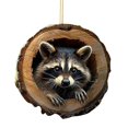 thumbnail image 2 of Boovnll Christmas Tree Decorations, Christmas Animalss Ornaments Owls Raccoons Christmas Decorations Christmas Tree Pendants 2D Flat Printing Acrylic Small Pendants, Christmas Decorations, 2 of 5