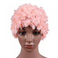 thumbnail image 1 of Floral Petal Ladies Bathing Swim Cap Women Retro Swim Hat Long Hair, 1 of 5