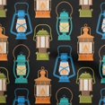 thumbnail image 1 of oneOone Polyester Lycra Black Fabric Retro Lantern Sewing Material Print Fabric By The Yard 56 Inch Wide, 1 of 5