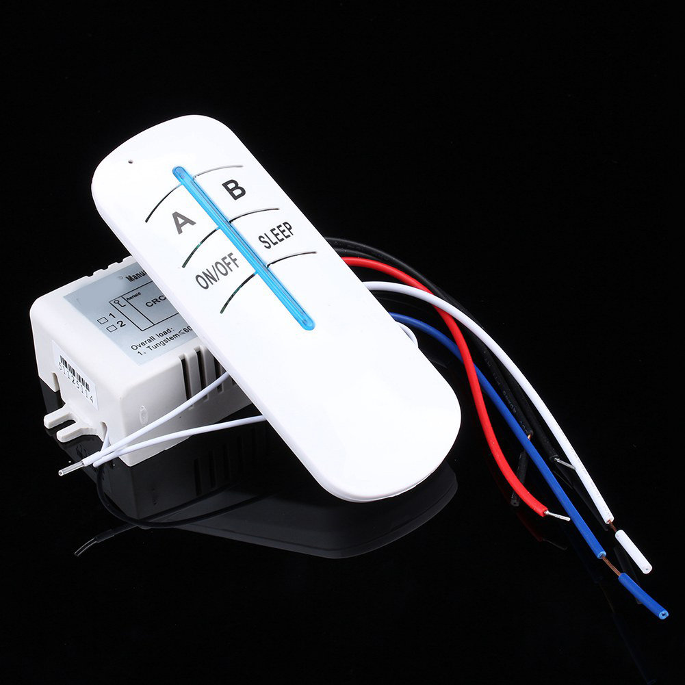 Interrupteur à Distance 2 Voies Sans Fil, Interrupteur de Télécommande, Lumière DEL, Lampe 180-240 V, Interrupteur à Distance Numérique RF 2 Voies Marche/arrêt Sans Fil