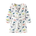 thumbnail image 2 of Hiiyo Toddler Girls Flannel Bathrobe Hooded Thick Warm Night-Robe Sleepwear Pajama Robe, 2 of 2