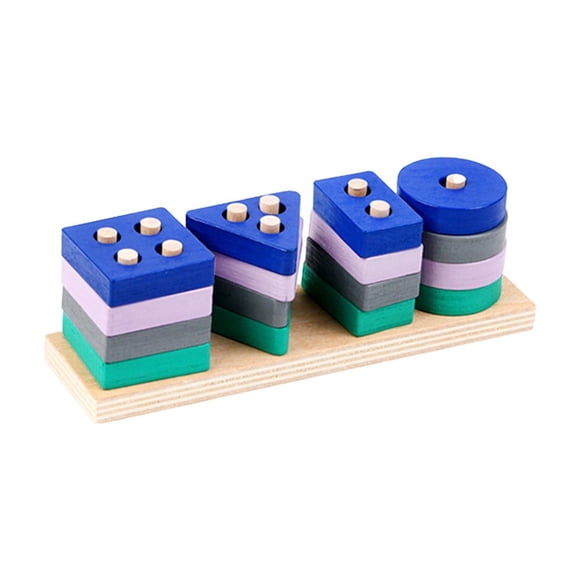 Wooden Shape Sorting Toy - Montessori Early Learning Tool for Color Recognition & Fine Motor Skills