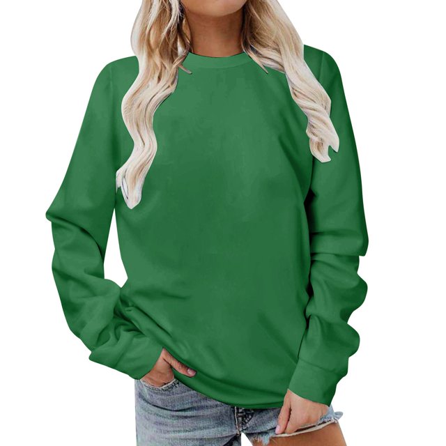 hotojiny Workout Tops for Women Plus Size Long Sleeve Crewneck Sweatshirt Oversized Lightweight Basic Pullover Fall 2025