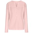 thumbnail image 4 of Yuyuzo Womens Long Sleeve Fall Tops Half Button V Neck Loose Fitted Shirts Comfy Textured Blouses, 4 of 5