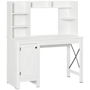 HOMCOM 47 Bureau d'ordinateur de pouce, Bureau à la maison avec stockage, Blanc