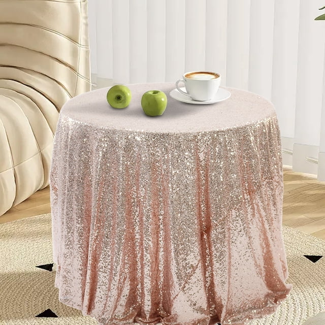 Nappe Ronde Pailletée Mariage Pailletée pour Fêtes de Mariage 47x47 Pouces dans une Variété de Couleurs