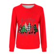 thumbnail image 3 of Hot Sale! Chandail en Molleton de Noël pour Famille Chandail en Molleton Assorti pour Femmes Ensemble Chandail de Noël Imprimé Col Rond pour Maman Rouge Maman:S, 3 of 4