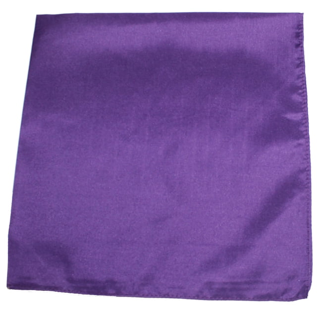 10 Pack Unisex Solid Polyester Plain Bandanas - Bulk Wholesale (Purple)