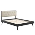 thumbnail image 3 of Modway Bridgette Lit Plateforme Très Grand en Bois avec Pattes Évasées, Noir/beige, 3 of 11