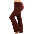 thumbnail image 4 of CHUANK Womens & Plus Stretch Cotton Fold-Over High Waist Bootcut Workout Flared Yoga Pants, 4 of 4