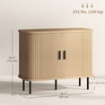 thumbnail image 3 of HOMCOM 35.4" Sideboard Buffet Cabinet, Slatted Kitchen Storage Cabinet, Oak, 3 of 10