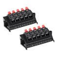 thumbnail image 1 of Unique Bargains 10 Way  Spring Speaker Terminal Clip Push Release Connector Audio Cable Terminals Strip Block Black Red WP10-11, 2Pcs, 1 of 3