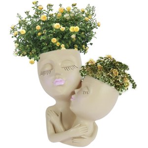 Pots de fleurs humanoïdes Mignon humain en forme Planteur drainage résine Pots fleur décoratif planteur succulent fleur créative Planteurs de plantes pour bureau Accueil Décor