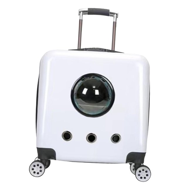 lionlar Sac à Dos Trolley pour Chat, Fourre-Tout, Sac de Transport Spatial pour Chaton, Chenil, Randonnée, Blanc