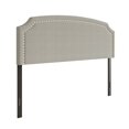 thumbnail image 3 of Cora Upholstered Clipped-corner Headboard w/ Nailhead Trim Warm Grey Queen, 3 of 10
