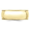 thumbnail image 3 of Bande Demi-Ronde en Or Jaune 10K 8mm Milgrain Taille 9.5, 3 of 4