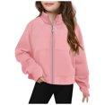 thumbnail image 2 of RXIRUCGD Hauts à Manches Longues pour Enfants Hommes et Femmes Col Rond Sans Capuche Décontracté (Rose, Taille : 5 Ans), 2 of 3