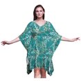 thumbnail image 1 of Bimba Feuilles Courte Caftan Robe Midi Plage Maillot de Bain Couvre-Maillot Femmes Caftan-S-L, 1 of 5