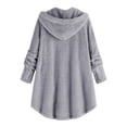 thumbnail image 2 of yoeyez Todays Order For Delivery Fall Winter Cardigan for Women 2024 Oversized Open Front Fleece Jackets Solid Fuzzy Buttons Teddy Coats Outwear With Pockets, 2 of 5