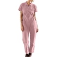thumbnail image 2 of LSLJS Combinaison Pantalon à Revers Zippée à Taille Plissée Unie Décontractée pour Femme, 2 of 6