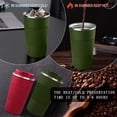 thumbnail image 3 of Tasse à Café à Emporter Contenant Isotherme en Acier Inoxydable – Tasse Thermique à Double Paroi Isolée – Tasse à Café avec Couvercle Étanche, Réutilisable, Vert, 3 of 6