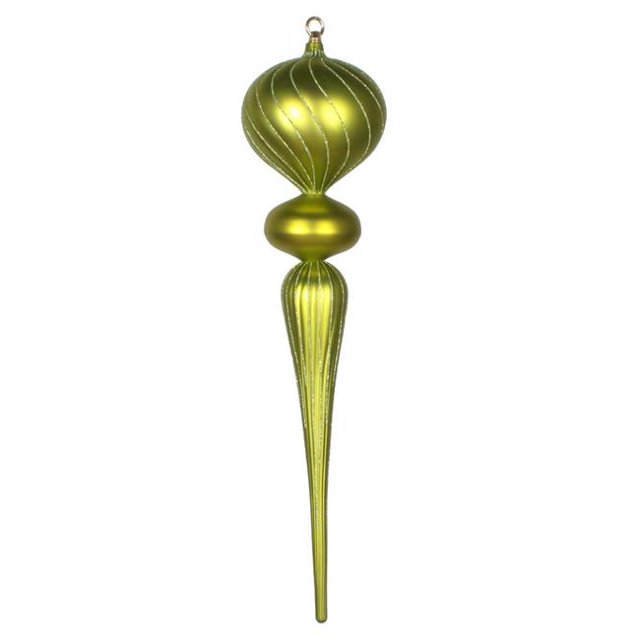Vickerman MT195473 Ornement Matte Glitter Finial Lime 25 Po.