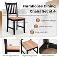 thumbnail image 4 of Costway Set of 4 Dining Chair Kitchen Spindle Back Side Chair with Solid Wooden Legs, 4 of 6