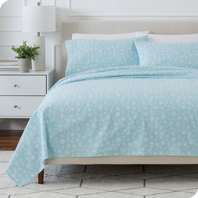 Bare Home Flannel Sheet Set - 100% Cotton - Deep Pocket - Twin, Snowdrift, 3-Pieces