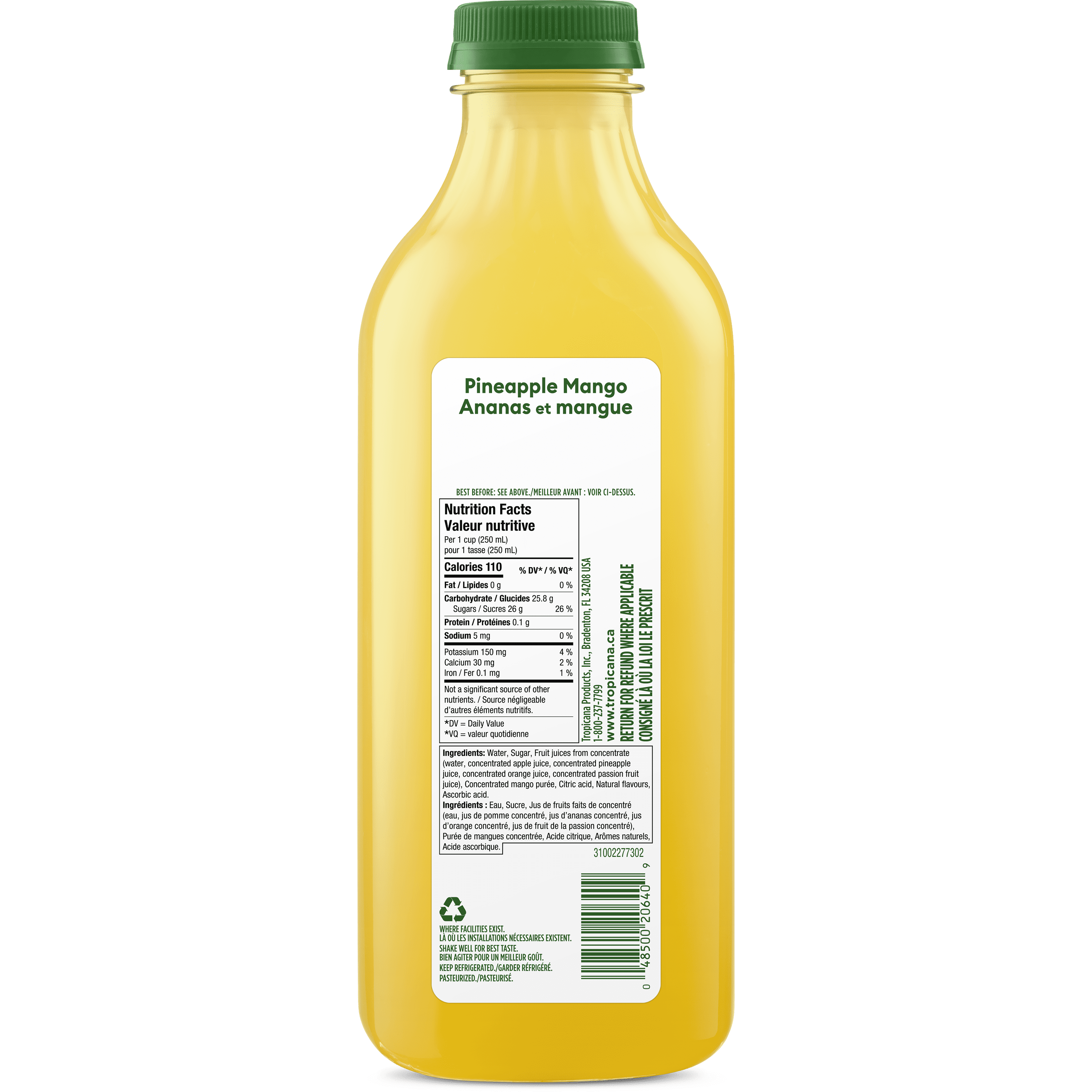 Tropicana Boisson aux Fruits Ananas et Mangue, 1.36L