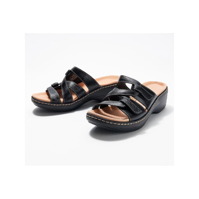 UKAP Girls Sandals Wedge Sole Slippers Open Toe Slides Everyday Soft Black 6