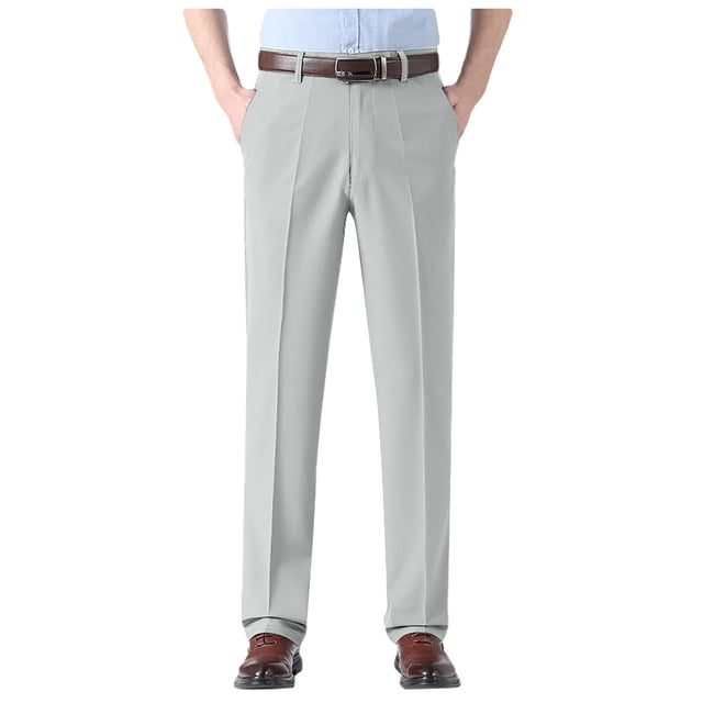 Pantalon Décontracté pour Homme Mens Mynx à Ceinture Extensible Dissimulée Coupe Classique devant Plissé Pantalon Habillé pour Style Polyvalent et Confort
