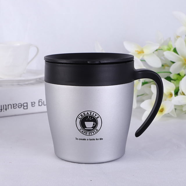 Meitianfacai Tasse à Café Gobelet, Tasse à Café en Acier Inoxydable Isolée à Double Paroi avec Couvercle