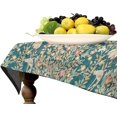 thumbnail image 2 of Vintage Floral Tablecloth Teal Original Design Table Cloth for Rectangle Tables Wipeable Polyester Fabric Table Cover Kitchen Dinning Decorations Washable, 60""x120"", 2 of 6