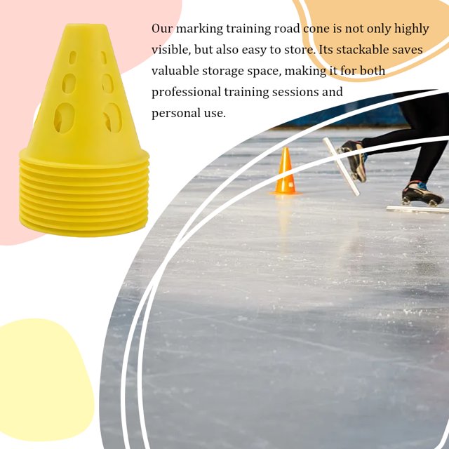 Becaristey 10pack/lot Stadium Marking Agility Training Marker Durable And Weather-Resistant Solution yellow 1Set
