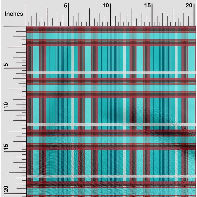 oneOone Silk Tabby Fabric Madras Check Print Fabric By Yard 42 Inch Wide