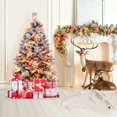thumbnail image 2 of Costway 4.5 FT Pre-Lit Snow Flocked Christmas Tree Hinged Xmas Tree with 8 Modes 160 Lights, 2 of 10