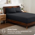 thumbnail image 4 of Bare Home Ultra-Soft Fitted Sheet + Pillowcase Set - Premium 1800 Collection - Deep Pocket - King, Black, 4 of 7