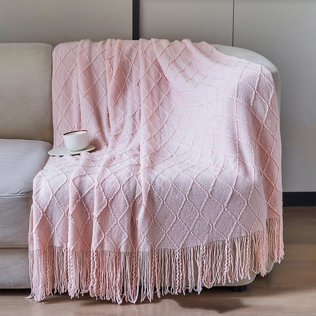 TopLLC Couverture Jetée, Couverture Jetée pour Canapé Couverture Douce Couverture Tricotée Couverture à Franges Couverture de Sofa Couverture de Sommeil 180x130cm Couverture Douce
