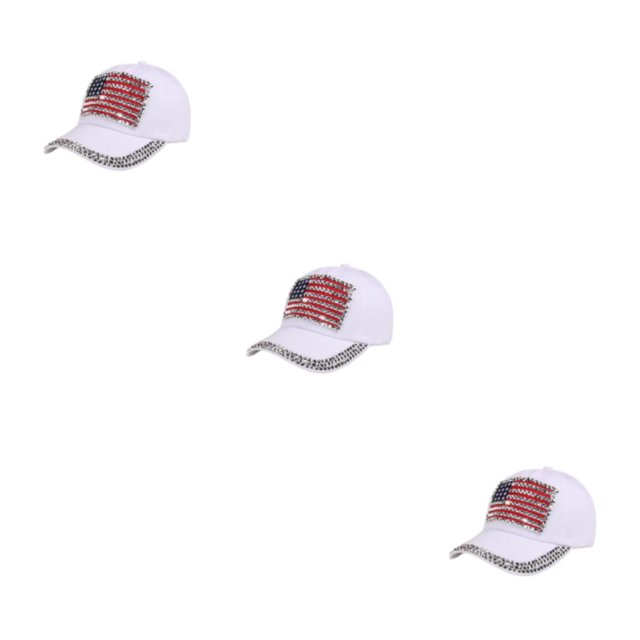 kurtrusly Casquette de Protection Solaire avec Sangle Réglable pour les Amateurs de Baseball Casquette de Baseball Chapeau de Polyester Multicolores à la Mode Blanc 3Set