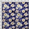 thumbnail image 4 of oneOone Rayonne Bleu Foncé Tissu Feuilles & Trèfle Robe Tissu Tissu Imprimé par la Cour 56 Pouces de Large, 4 of 5