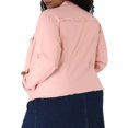 thumbnail image 3 of GRACE & GRANDEUR Veste en Denim Effiloché pour Femme Grande Taille, Lavée, à Boutons devant, Rose 3X, 3 of 6