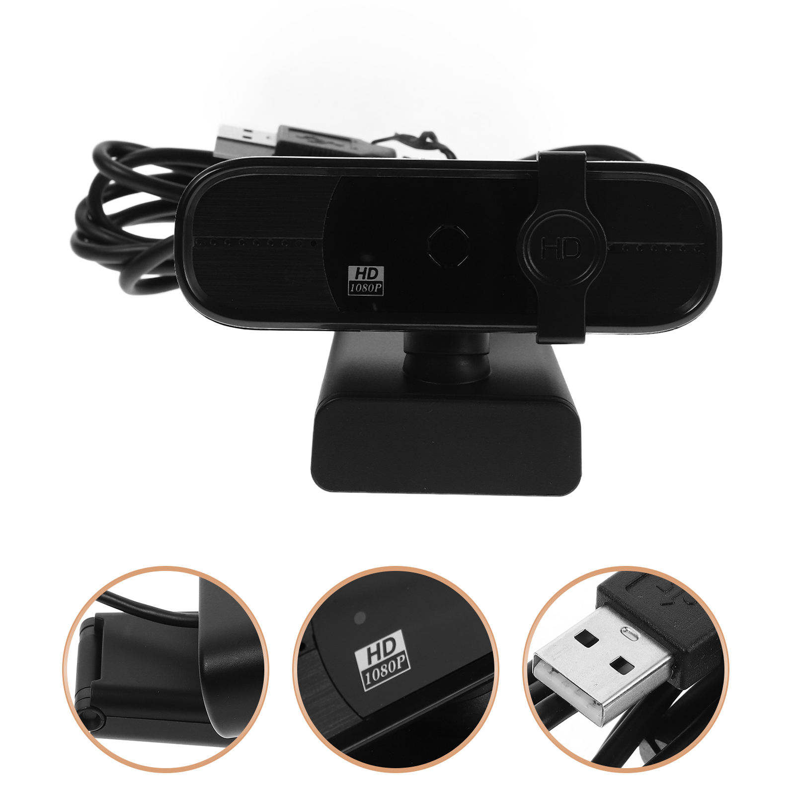 BESTYASH Webcam Computer Usb Webcam Black Plastic For Live Streaming Remote Work 1Pcs