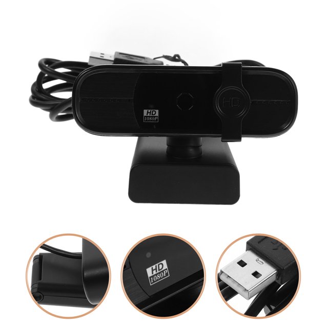 BESTYASH Webcam Computer Usb Webcam Black Plastic For Live Streaming Remote Work 1Pcs