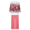 thumbnail image 4 of Pisexur Pyjama de Noël pour Femmes Ensemble Deux Pièces Tendance des Fêtes Imprimé Flocon de Neige Pyjamas de Noël Décontractés Manches Longues Col Rond Hauts Pantalons de Pyjama Tenue de Nuit, 4 of 5